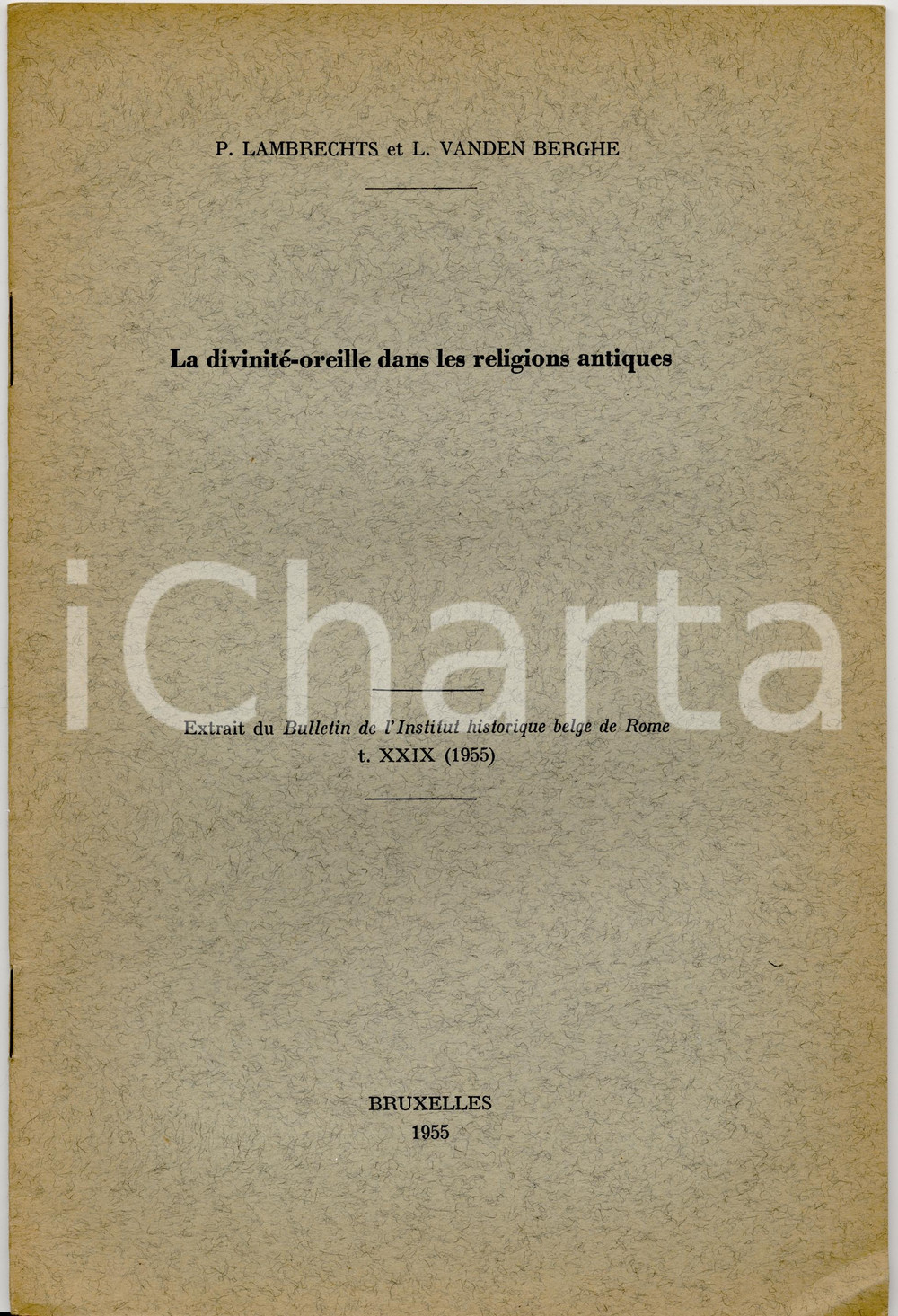 Libro, pubblicazione d epoca 1955 P. LAMBRECHTS L. VANDEN BERGHE La divinitÃ©oreille 1