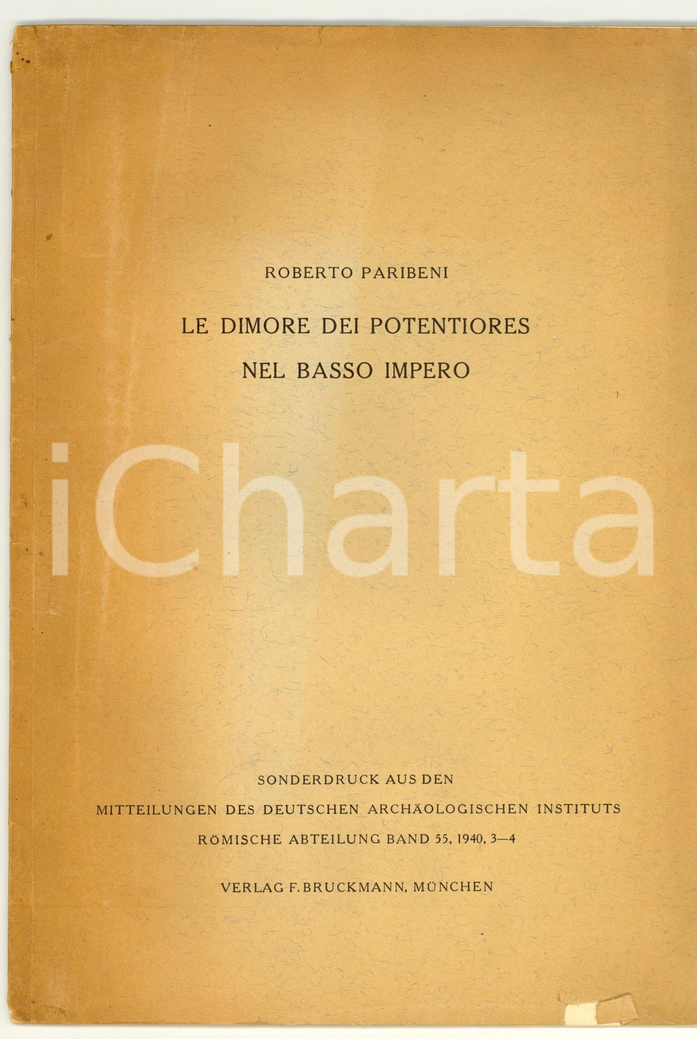 Libro, pubblicazione d epoca 1940 Roberto PARIBENI Le dimore dei potentiores nel Basso Medioevo 1