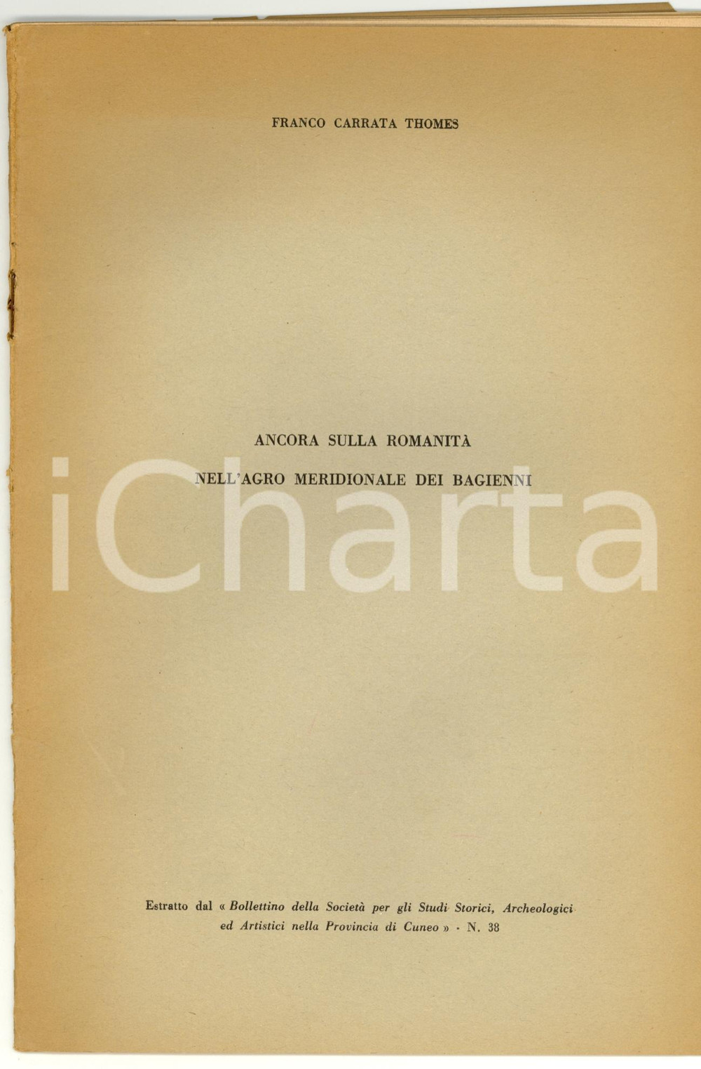 Libro, pubblicazione d epoca 1957 Franco CARRATA THOMES RomanitÃ  agro dei BAGIENNI 1