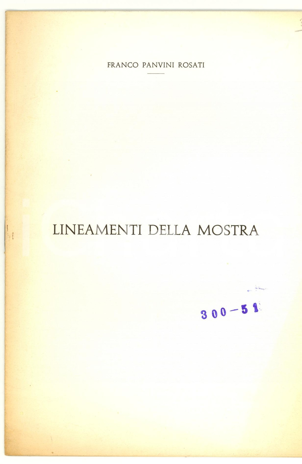 Libro, pubblicazione d epoca 1966 Franco PANVINI ROSATI Lineamenti della mostra 1