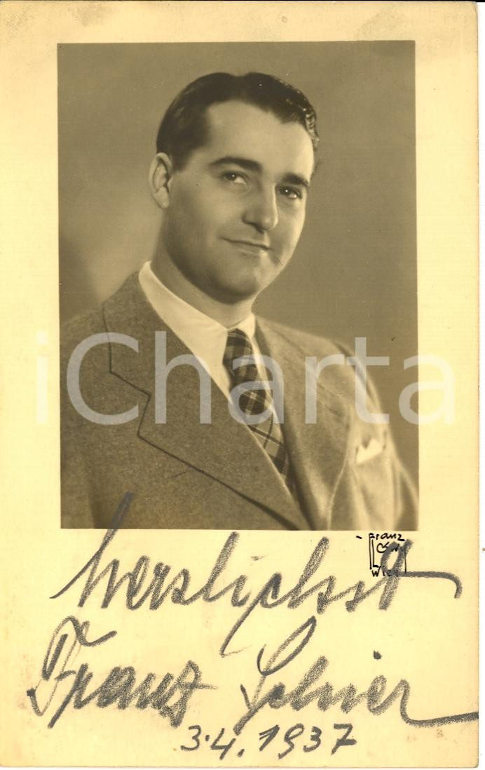 Autografo originale 1937 Franz SCHIER Fotografia con dedica AUTOGRAFA 1