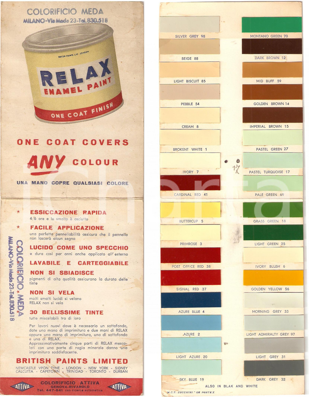 Materiale pubblicitario d’epoca 1935 ca MILANO Campionario colori colorificio MEDA 1