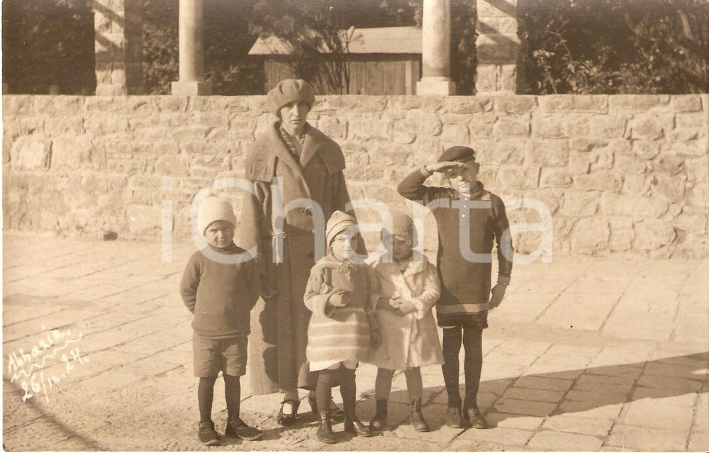Fotografia d epoca originale 1927 ABBAZIA/OPATIJA CROAZIA La famiglia MIZGUR Foto 1