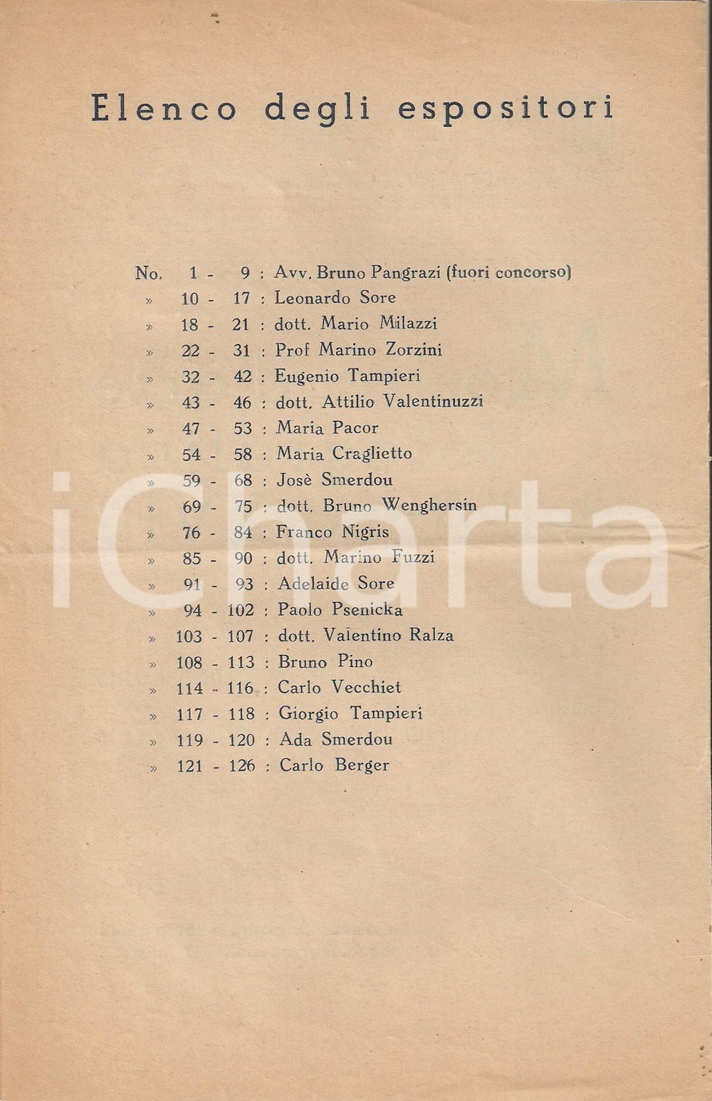 Documento originale, autentico 1939 TRIESTE Mostra arte fotografica RAS Programma 1