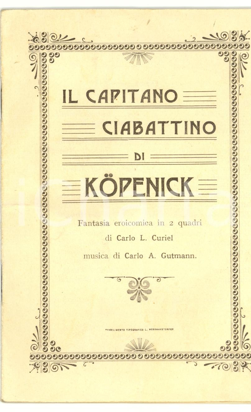 Oggetto da collezione cartaceo 1940 Carlo CURIEL Il capitano ciabattino di KOPENICK 1