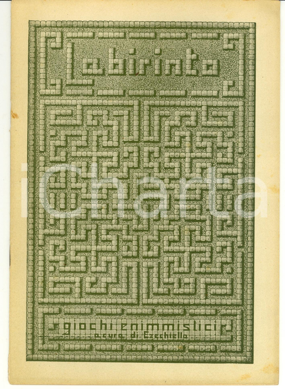 Giornale, rivista storica 1944 LABIRINTO Quaderno di Enigmistica EZECHIELLO Luigi Selmo Editore 1