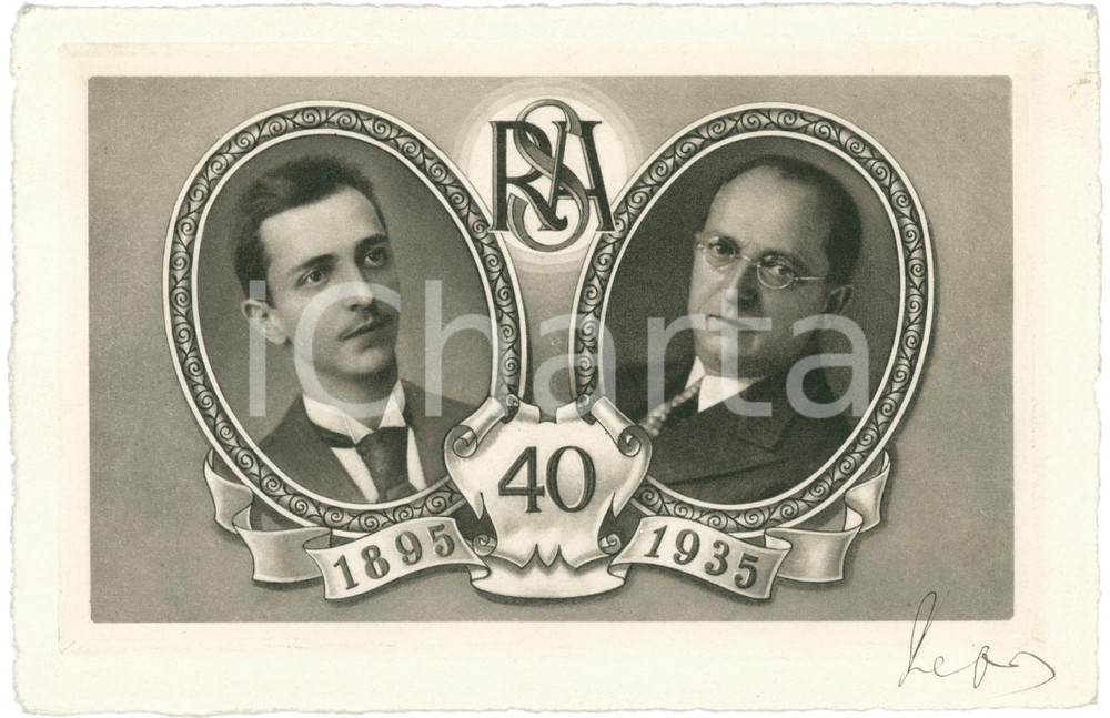 Oggetto da collezione cartaceo 18951935 ITALIA RSA Assicurazioni  Cartoncino per 40 anni fondazione VINTAGE 1