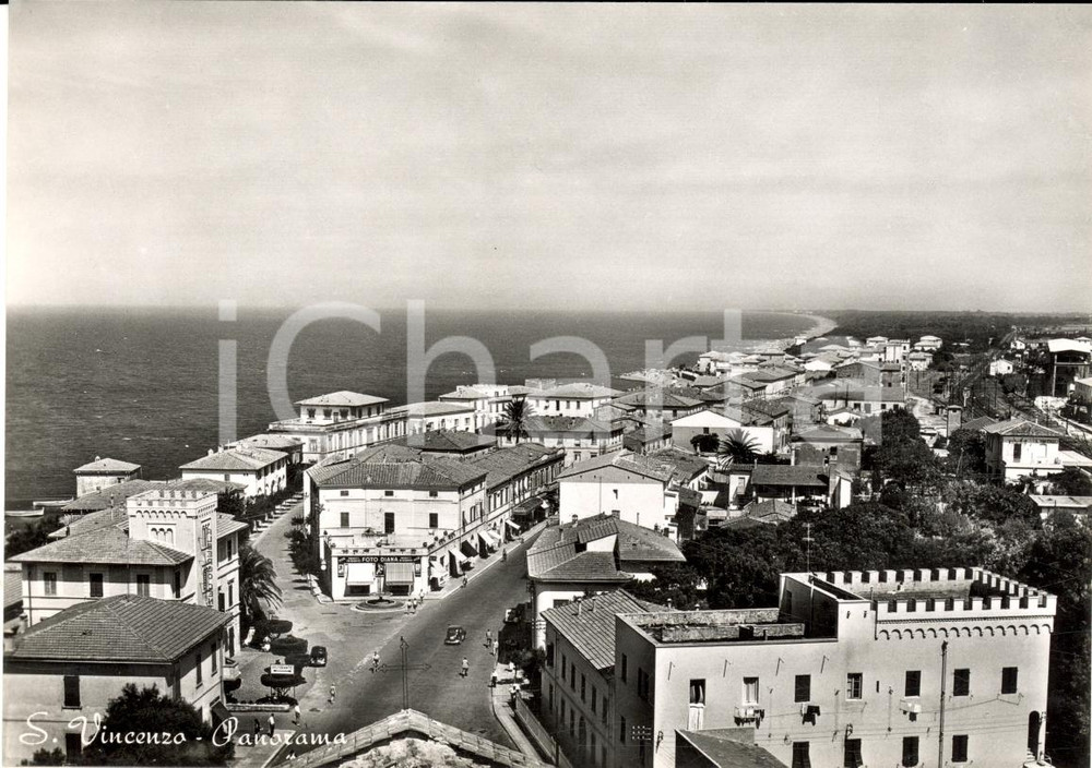 Cartolina originale da collezione 1950 ca SAN VINCENZO LI Panorama piazzetta FOTO DIANA 1