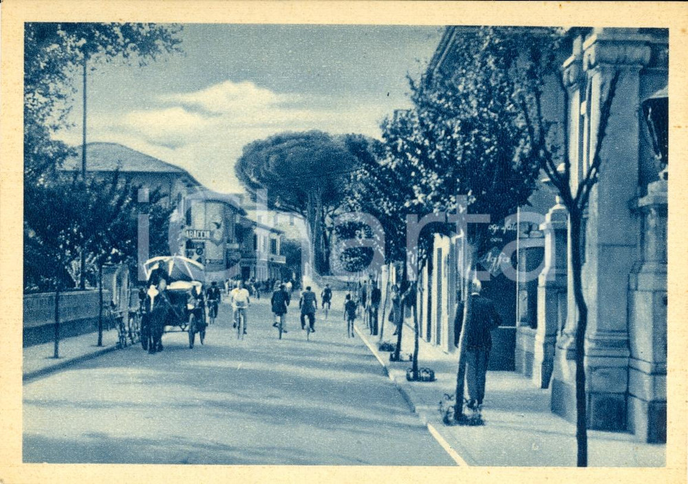 Cartolina originale da collezione 1945 RICCIONE Viale Principe di Piemonte con carrozza 1