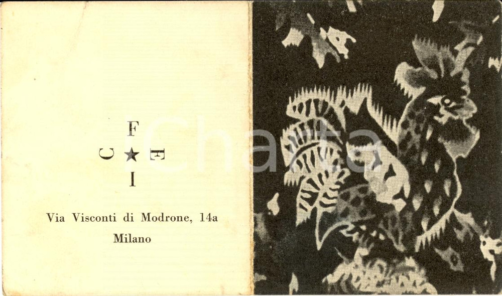 Oggetto da collezione cartaceo 1953 MILANO Tessera Centre Francais D Etudes RIEDEL 1