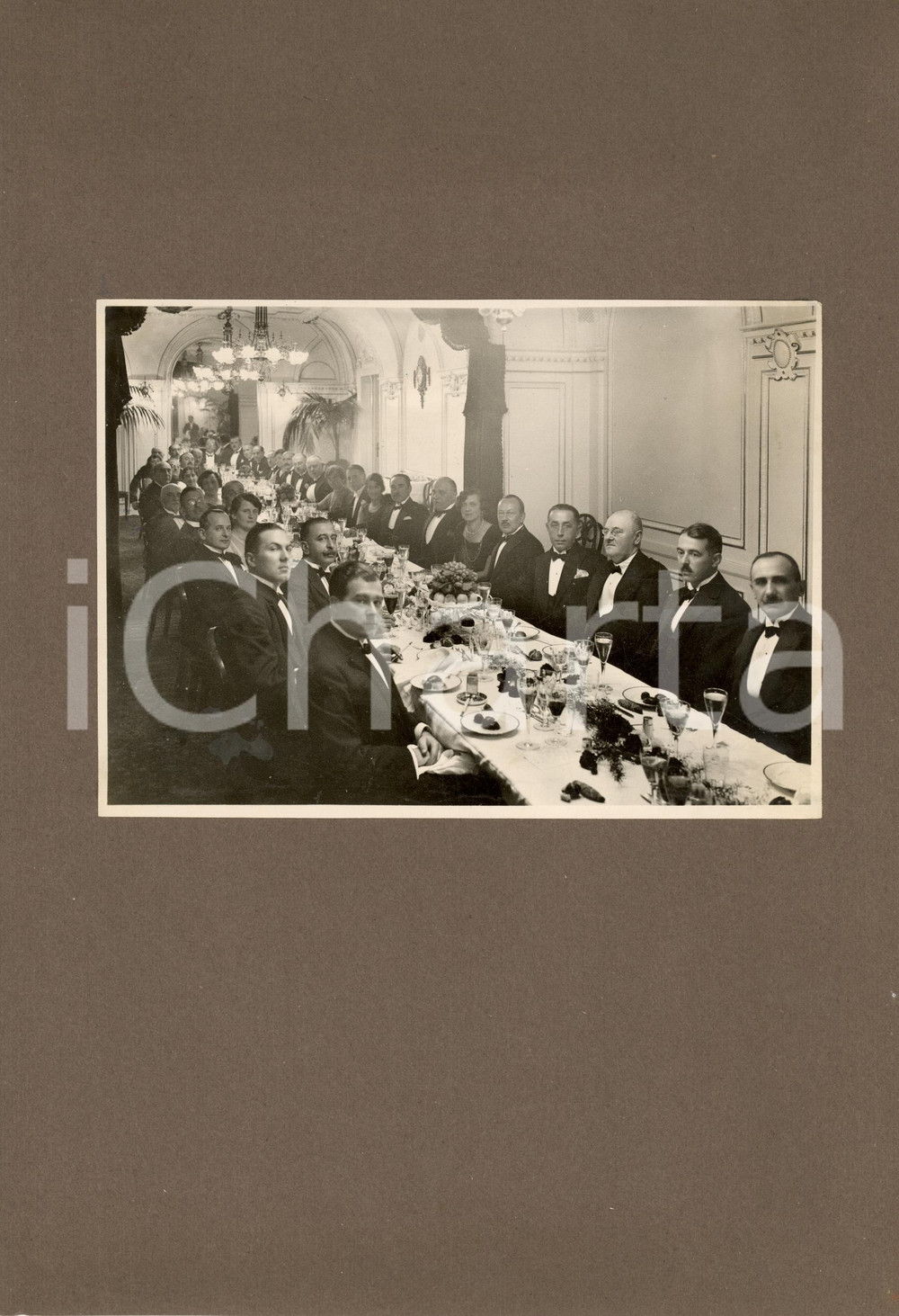 Fotografia d epoca originale 1930 ca WIEN AU Cena di gala direttori della RAS Foto 1
