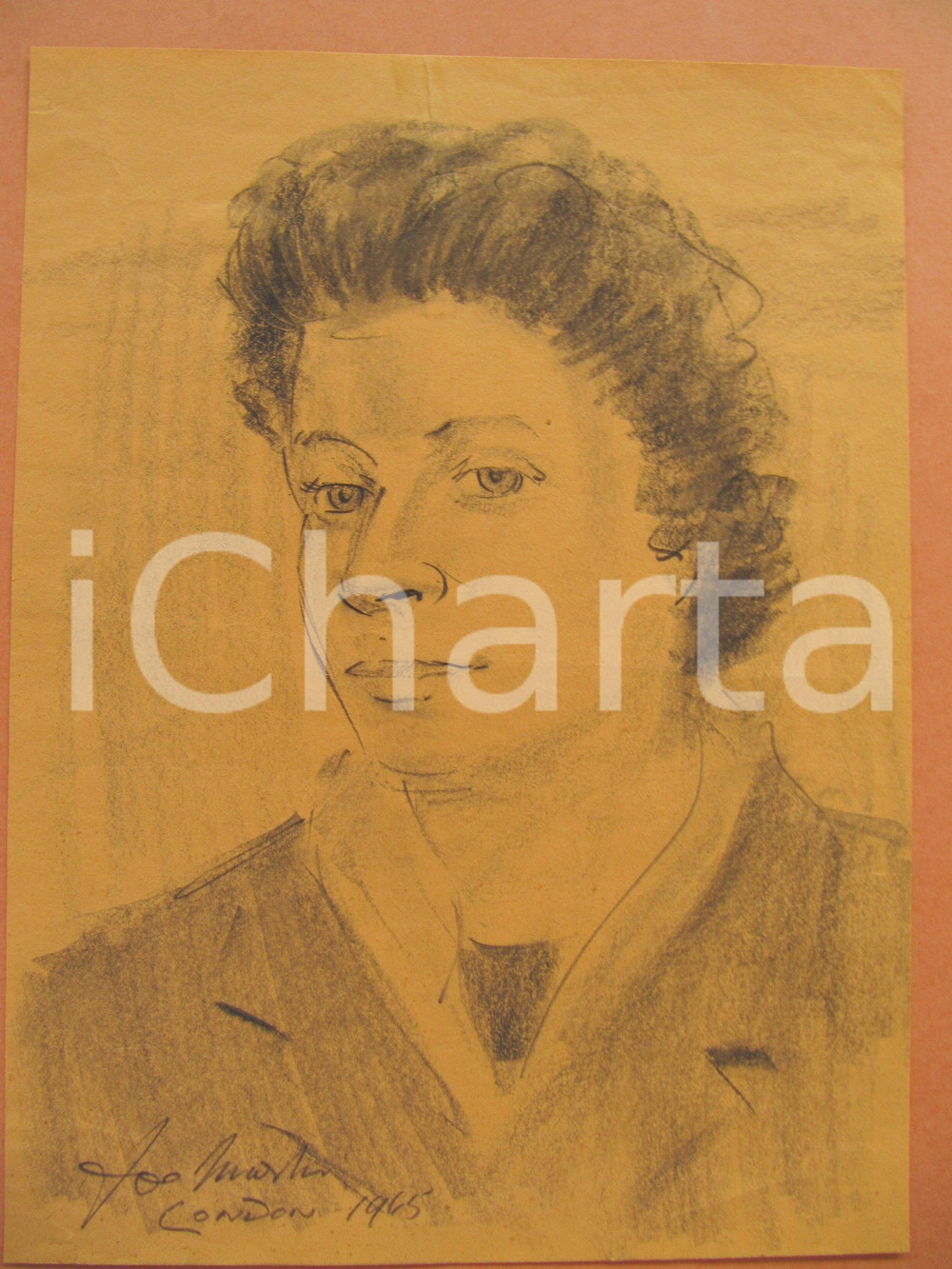 Opera d’arte autentica 1945 LONDRA JOE MARTINI ? Ritratto di giovane uomo 1