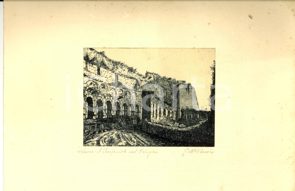 Opera d’arte autentica 1930 ROMA Colosseo Serigrafia Giuseppe Mario D AMICO 1