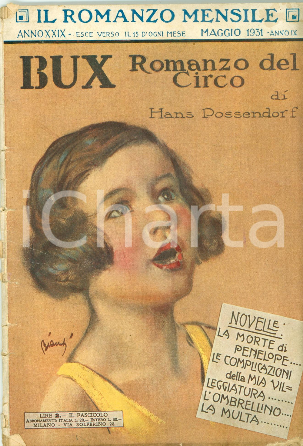 Libro, pubblicazione d epoca 1931 Hans POSSENDORF Bux il romanzo del circo Copertina ILLUSTRATA 1