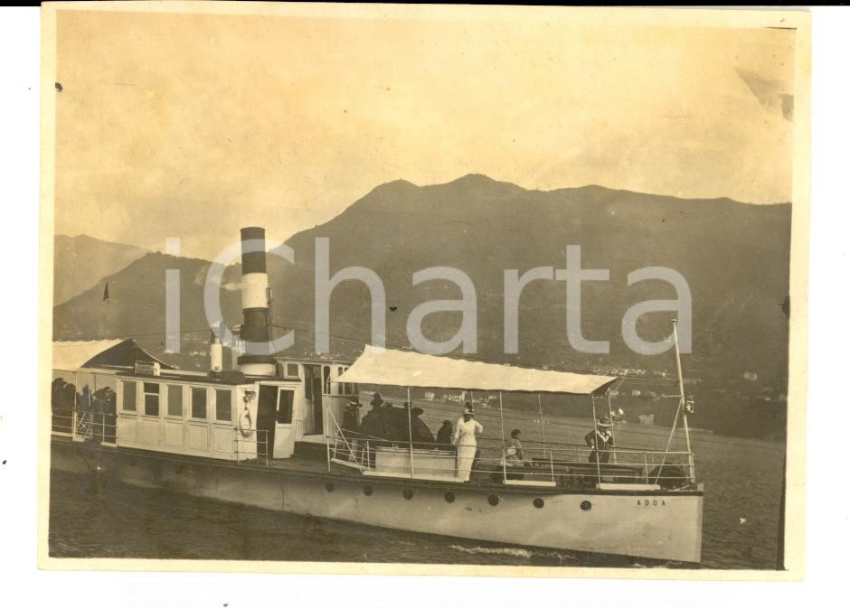 Fotografia d epoca originale 1914 ARONA NO Battello ADDA trasporta turisti sul LAGO MAGGIORE Foto 11 x 8 cm 1