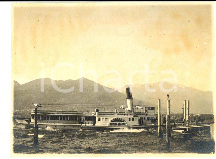 Fotografia d epoca originale 1914 ARONA NO Battello REGINA MADRE sul LAGO MAGGIORE Foto 11 x 8 cm 1