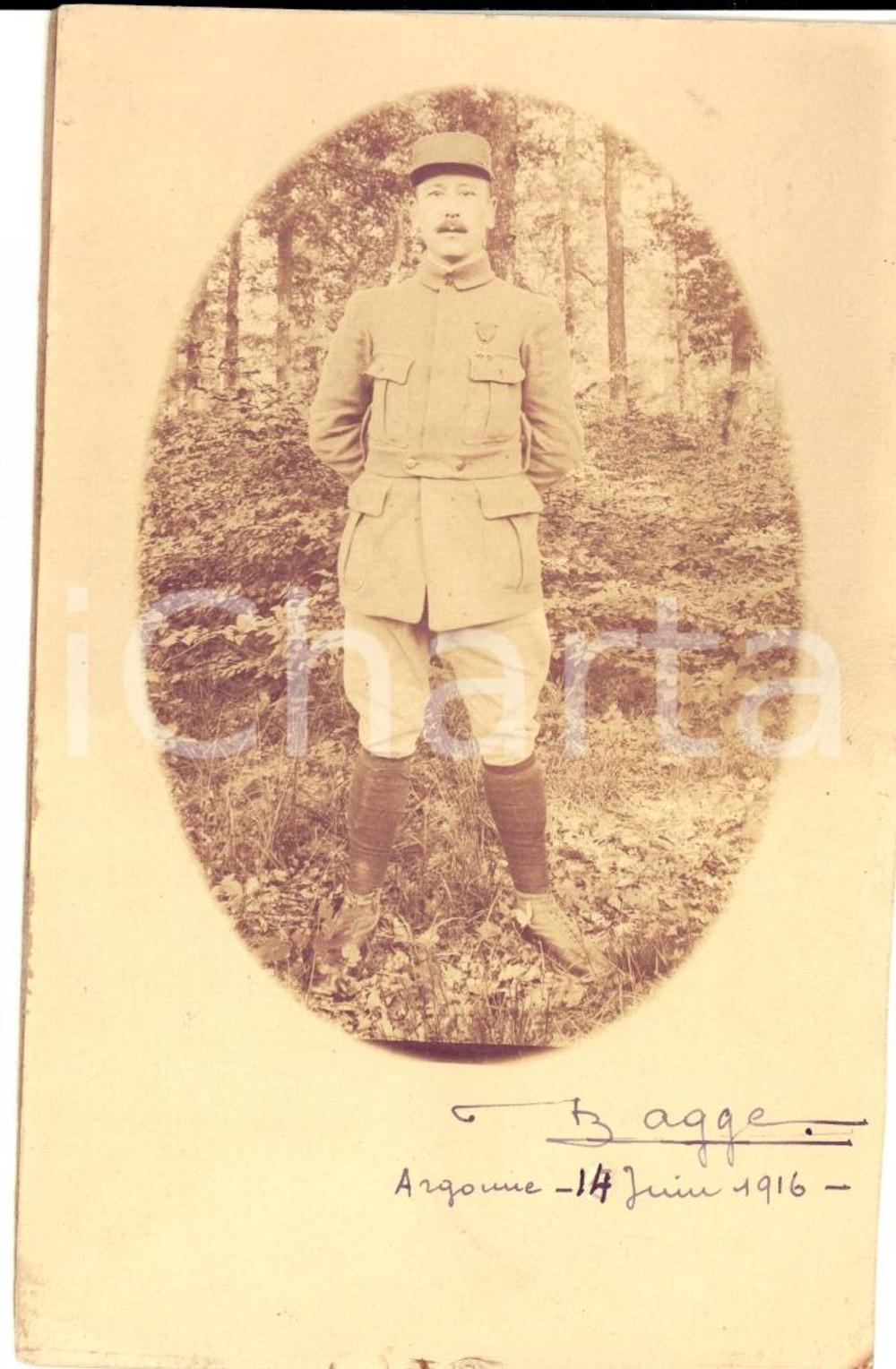 Fotografia d epoca originale 1916 WW1 ARGONNE Le nettoyage de la France va commencer Cartolina FP NV 1