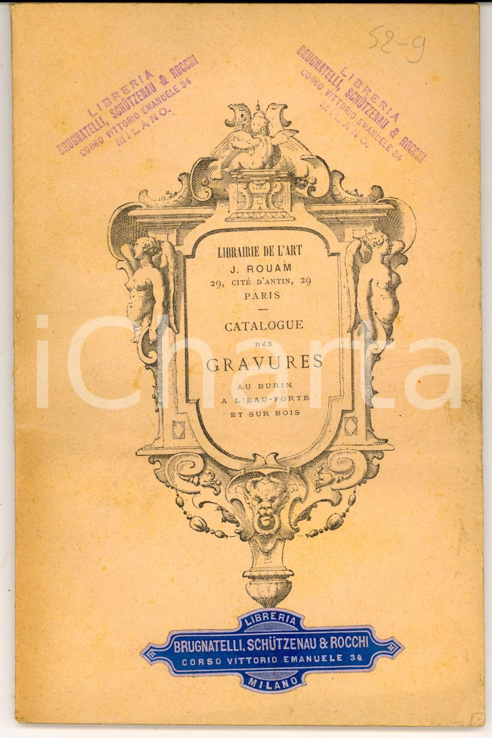 Libro, pubblicazione d epoca 1880 ca PARIS Librairie de l Art Jules ROUAM Catalogue des gravures 1