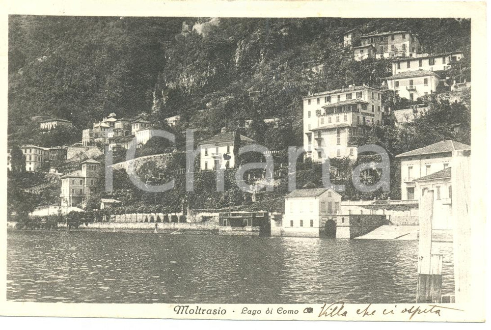 Cartolina originale da collezione 1924 MOLTRASIO CO Ville affacciate sul LAGO DI COMO Cartolina FP VG 1