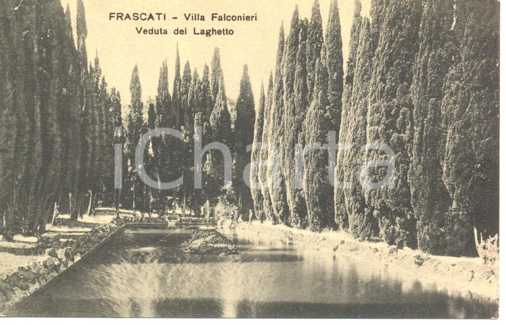 Cartolina originale da collezione 1917 FRASCATI RM Villa FALCONIERI con veduta laghetto Cartolina FP VG 1