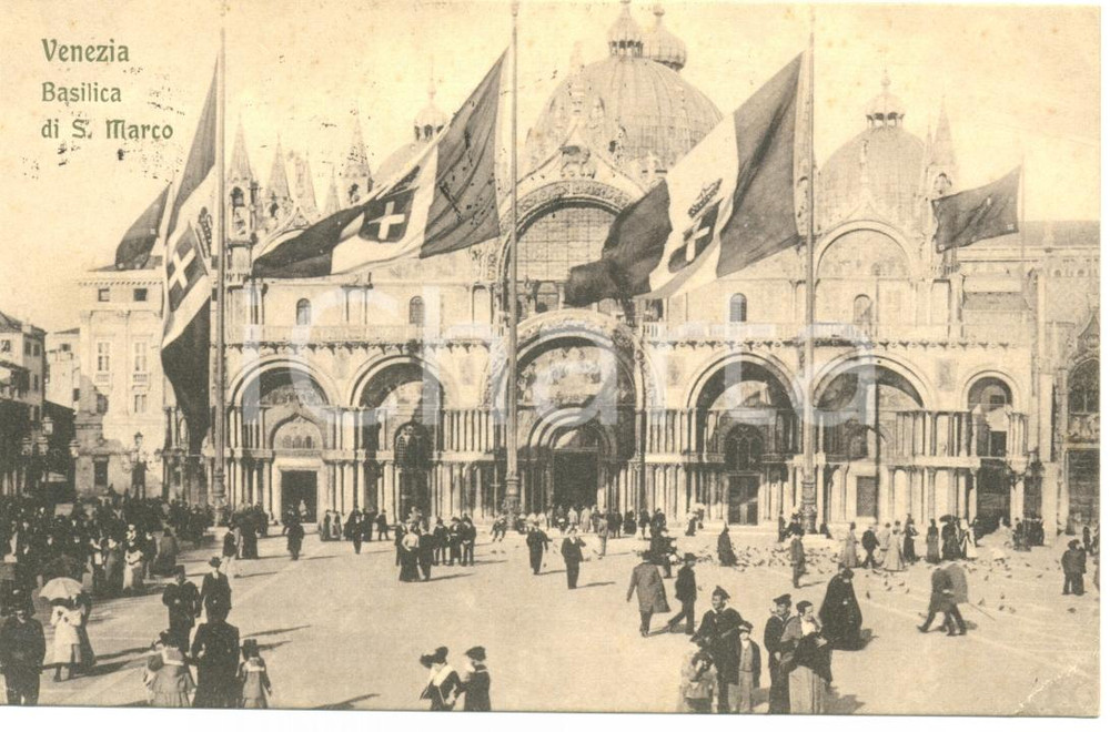 Cartolina originale da collezione 1915 VENEZIA Basilica di SAN MARCO Cartolina a Elvira TEMPINI FP VG 1