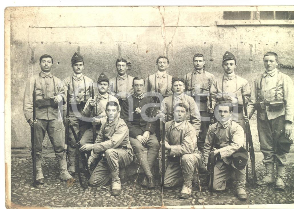 Fotografia d epoca originale 1914  WW1 CIRIE  TO Militari del corpo medico ALPINI ? Foto DANNEGGIATA 1