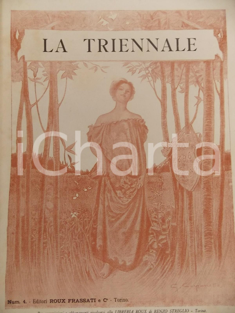 Giornale, rivista storica 1896 TORINO LA TRIENNALE Giornale d arte nÂ° 4  Stampa all interno 1