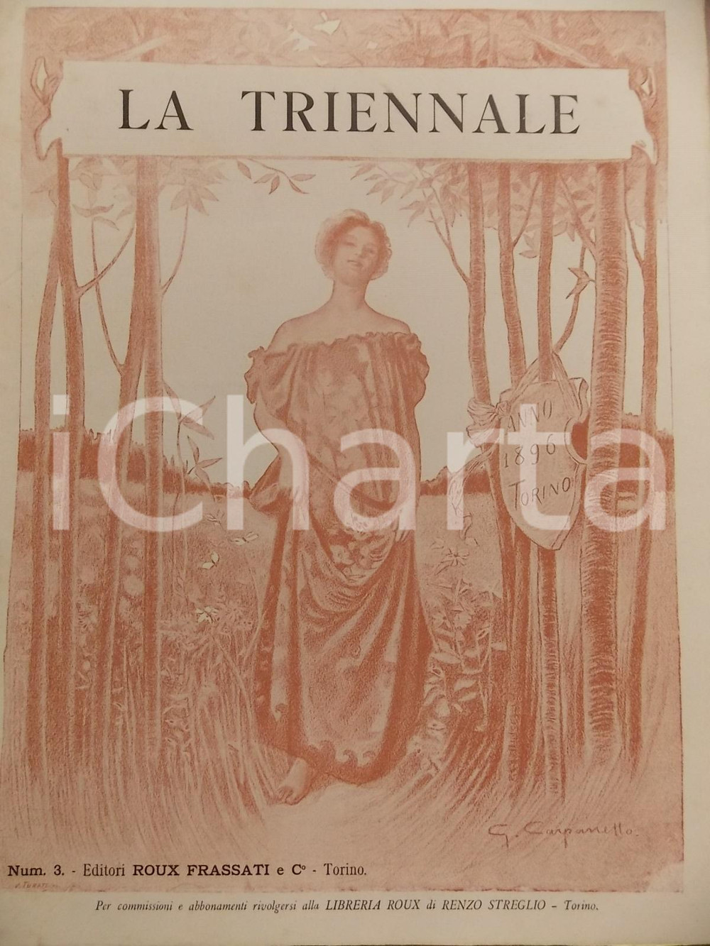 Giornale, rivista storica 1896 TORINO LA TRIENNALE Giornale d arte nÂ° 3  con inserto illustrato 1