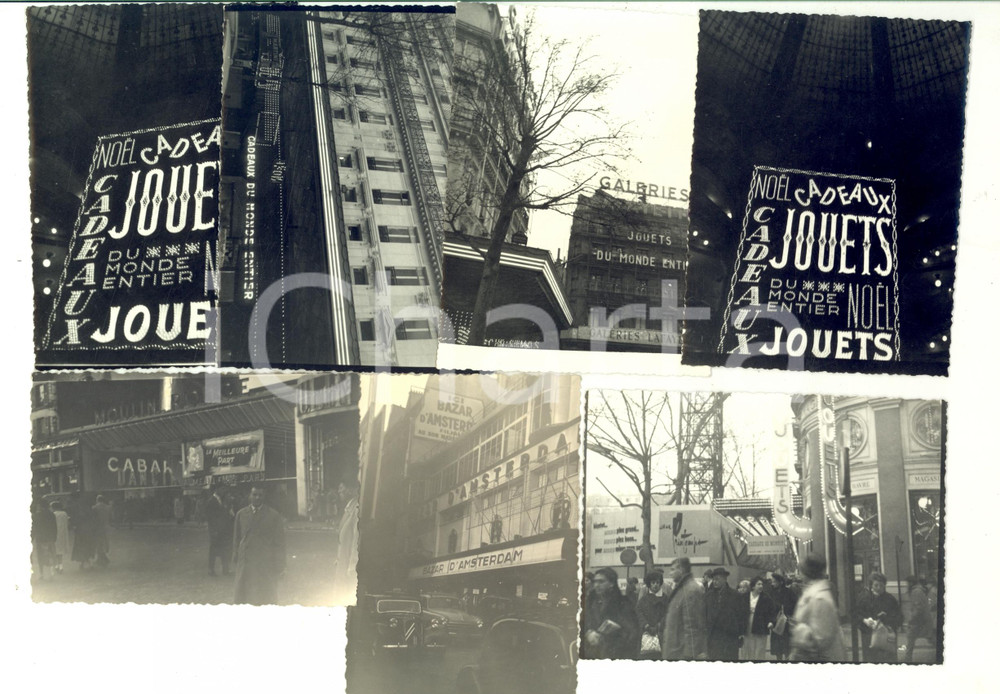 Fotografia d epoca originale 1955 ca PARIS Lotto 7 fotografie insegne pubblicitarie VINTAGE 9 x 11 cm 1