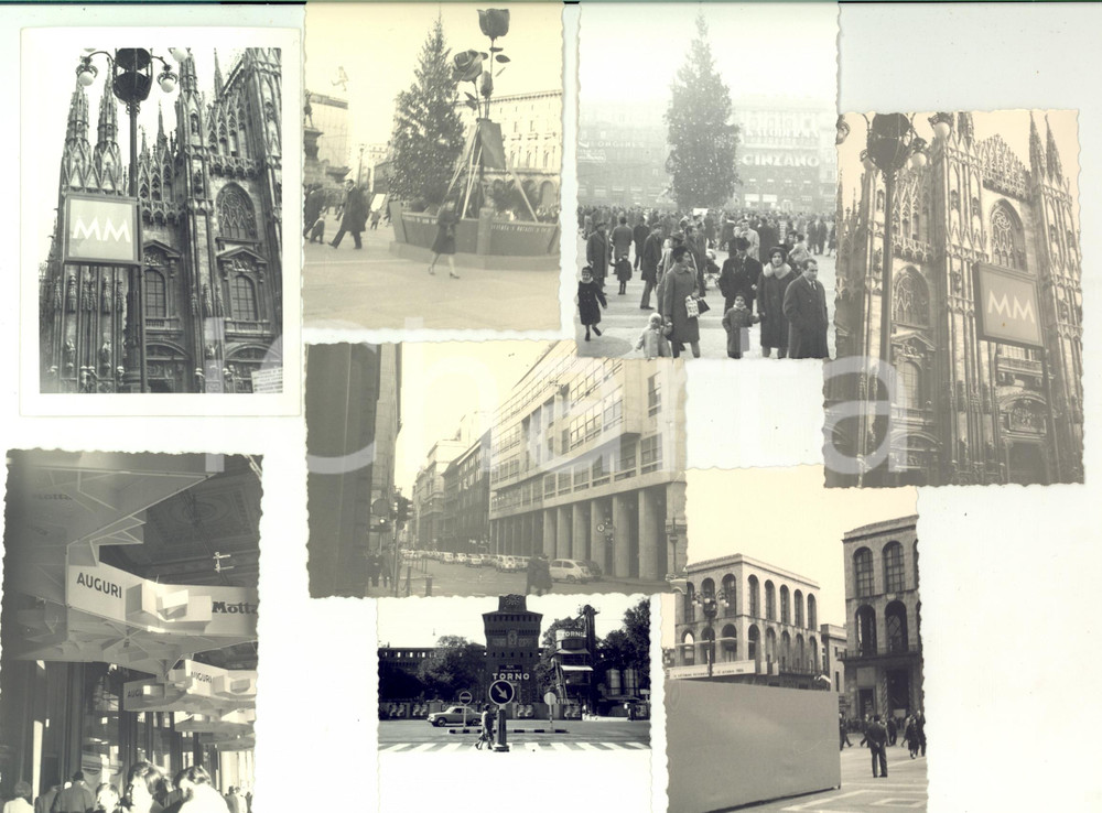 Fotografia d epoca originale 1955 ca MILANO Lotto 8 fotografie  Vedute della città  VINTAGE 7 x 10 cm 1