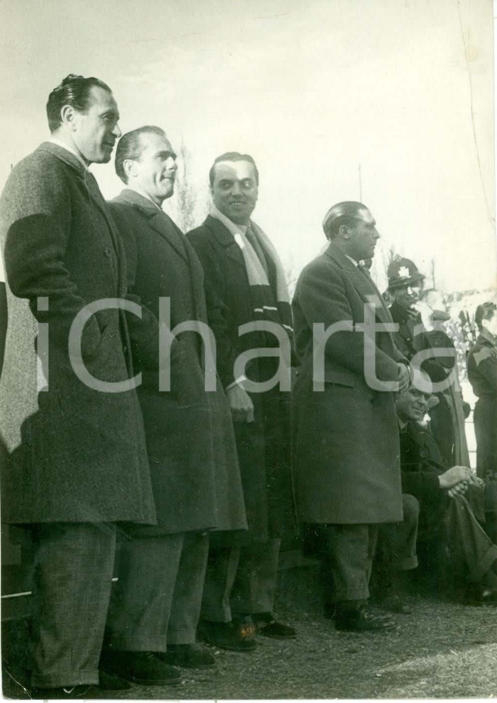 Fotografia d epoca originale 1950 ca MILANO Giuseppe BIGOGNO Giuseppe MEAZZA Eraldo MONZEGLIO all Arena FOTO 1