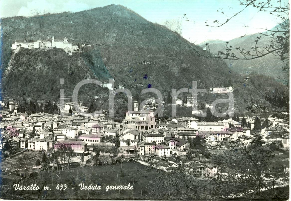 Cartolina originale da collezione 1955 ca VARALLO VC Veduta generale SACRO MONTE Cartolina postale FG VG 1