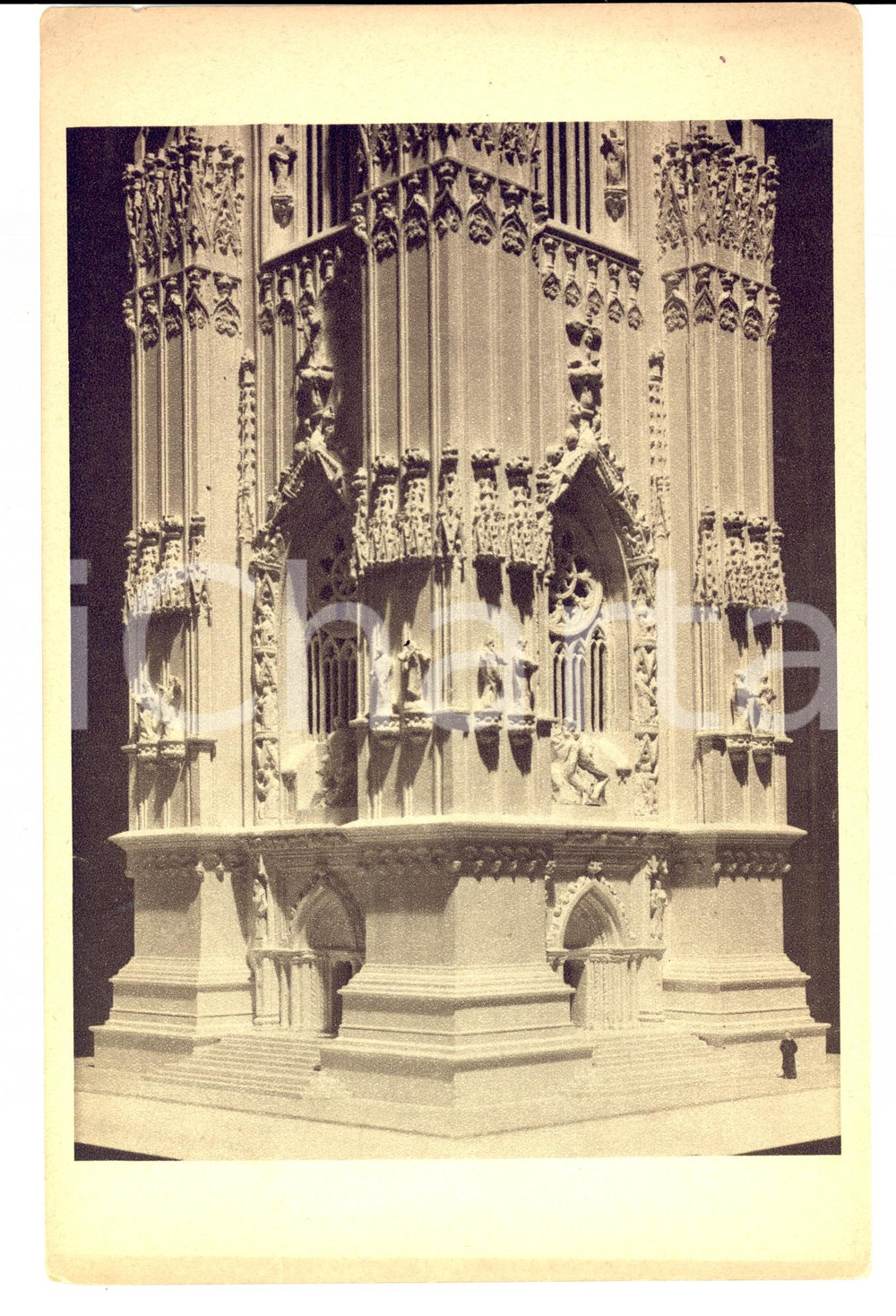 Stampa, bozzetto originale 1927 MILANO Vico VIGANO  TORRE DELLE MEMORIE Nicchie monumentali Rendering 1