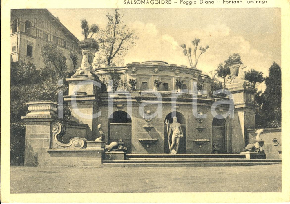 Cartolina originale da collezione 1951 SALSOMAGGIORE PR Poggio Diana  Fontana Luminosa Cartolina postale FG 1