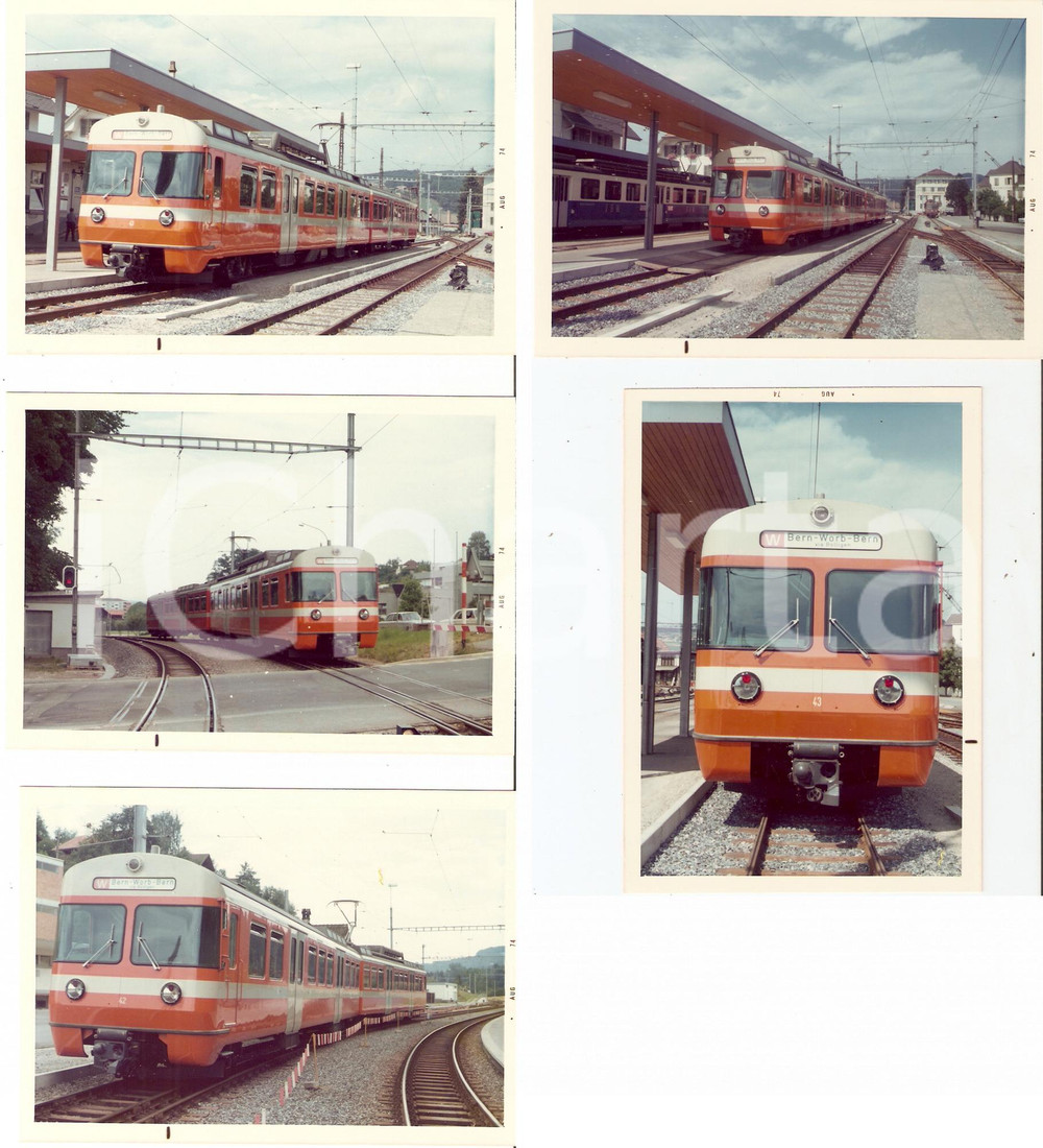 Fotografia d epoca originale 1974 SVIZZERA Ferrovia Vereinigte BERN  WORB Bahnen Locomotiva LOTTO 5 Foto 1