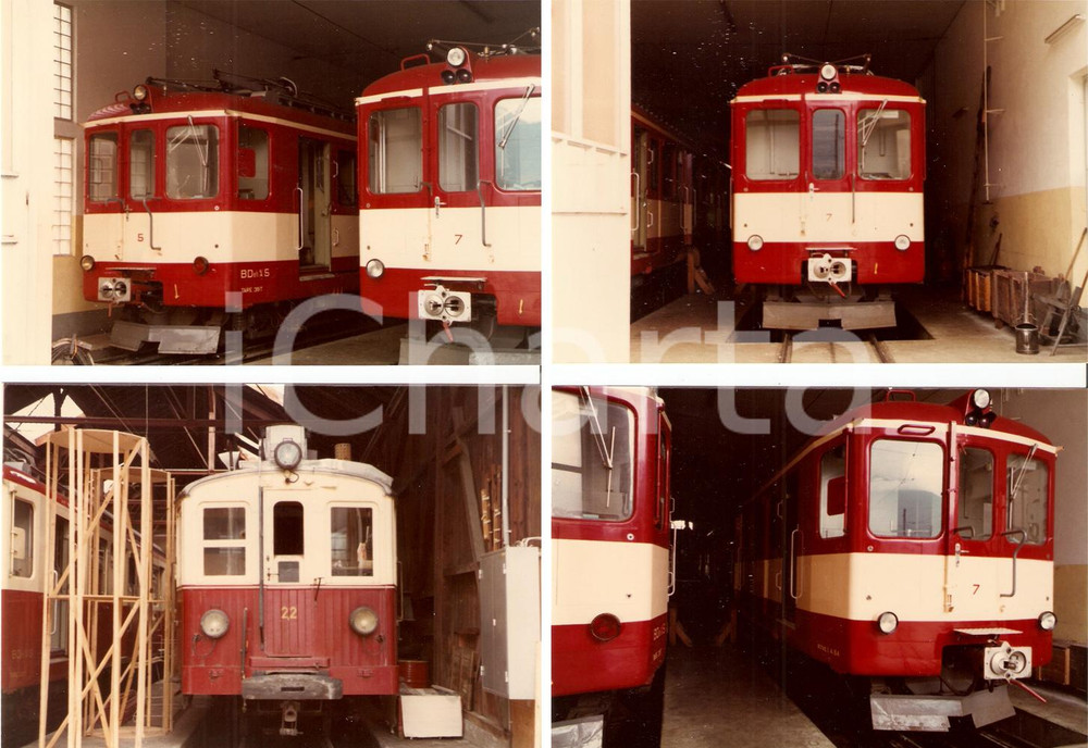 Fotografia d epoca originale 1984 SVIZZERA Ferrovia MARTIGNY CHATELARD Deposito locomotrici TMR Lotto 4 foto 1