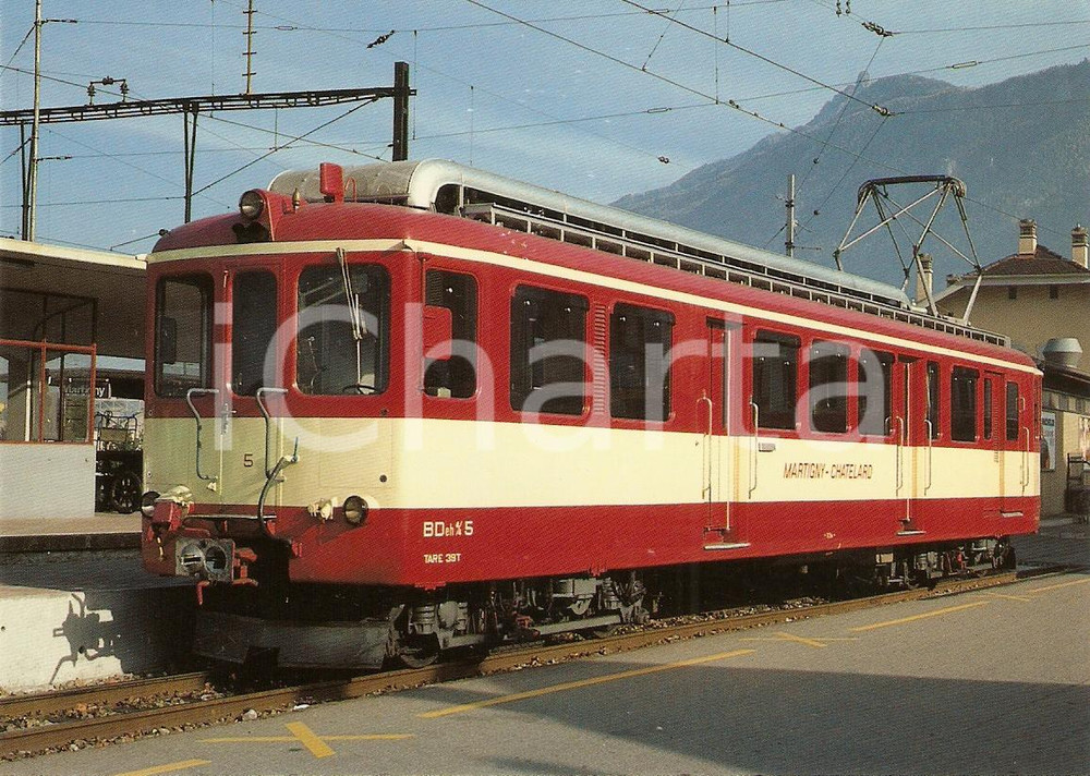 Cartolina originale da collezione 1984 SVIZZERA Chemin de fer MARTIGNY CHATELARD Automotrice BDeh 4/4 5 Cartolina 1