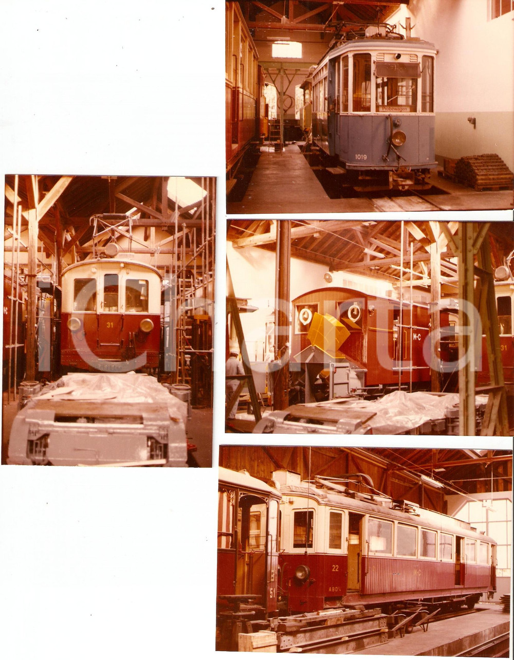 Fotografia d epoca originale 1975 ca SVIZZERA Ferrovia MARTIGNY  CHATELARD Officina treni TMR Lotto 4 foto 1