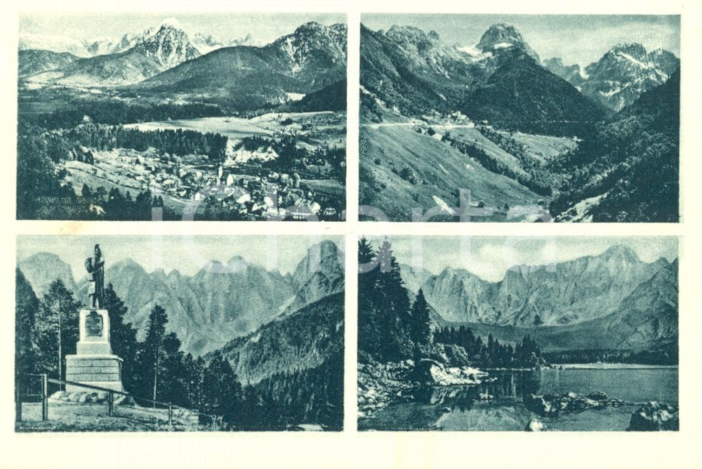 Cartolina originale da collezione 1935 ca UDINE Vedutine  Passo del PREDIL MANGART JALOUC Cartolina animata NV 1