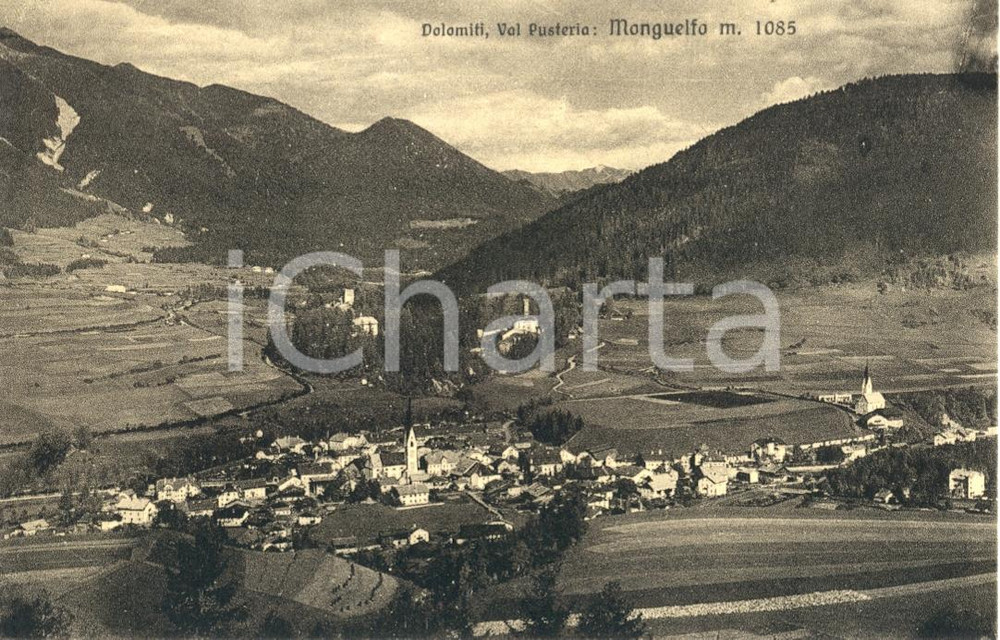 Cartolina originale da collezione 1925 ca MONGUELFO BZ Veduta generale  VAL PUSTERIA Cartolina postale FP NV 1