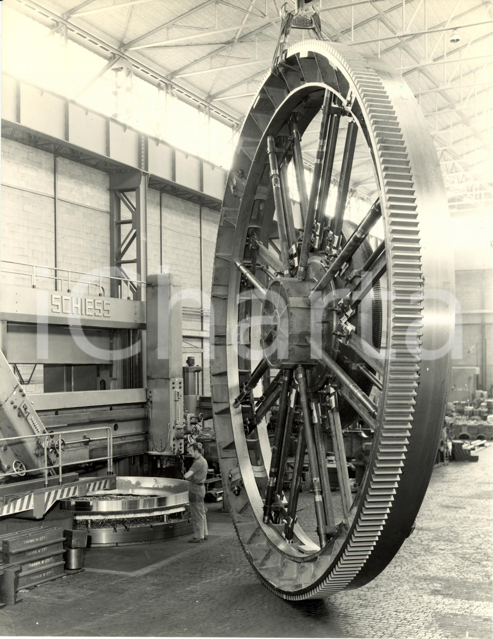 Fotografia d epoca originale 1970 MILANO Ing. V. FACHINI  Ruota diffusore zucchero per SADAM JESI FOTO 1