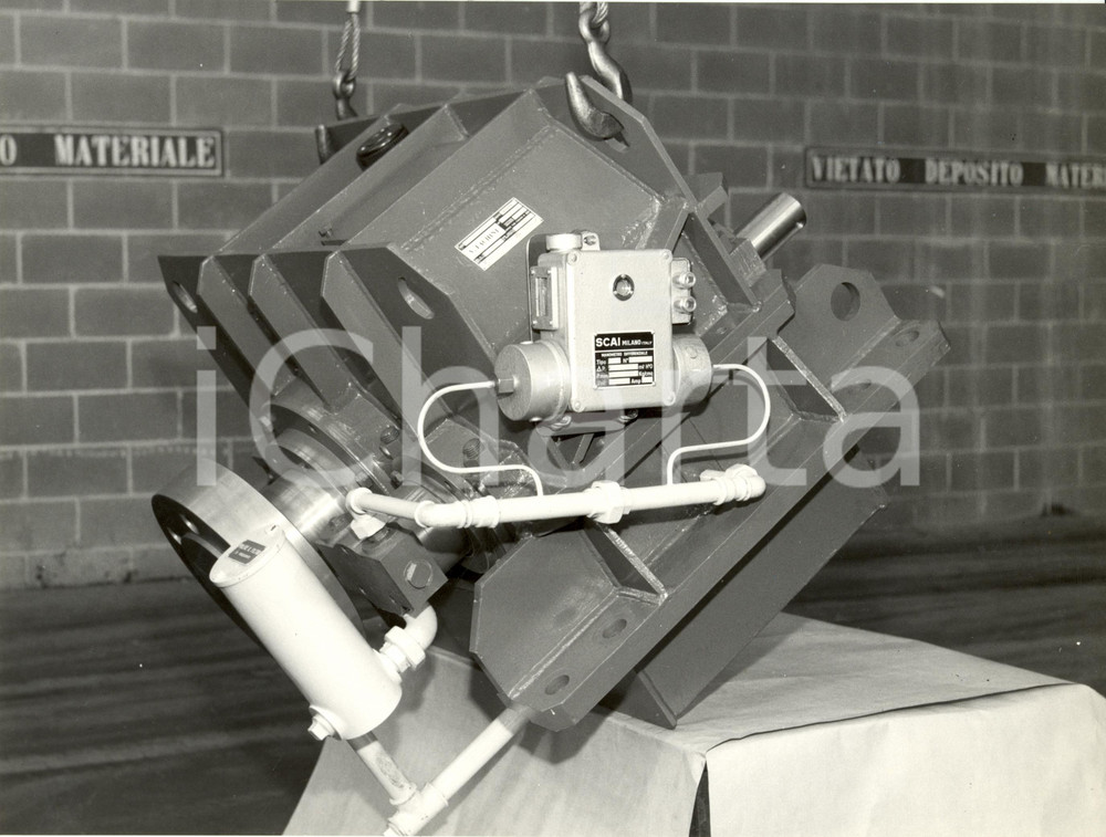 Fotografia d epoca originale 1966 RHO  MILANO Ditta Ing. V.FACHINI Pompa semiassiale irrigazione SCAI FOTO 1