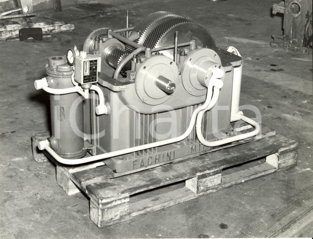 Fotografia d epoca originale 1961 RHO  MILANO Ditta Ing. V.FACHINI  Compressore centrifugo FOTOGRAFIA 1