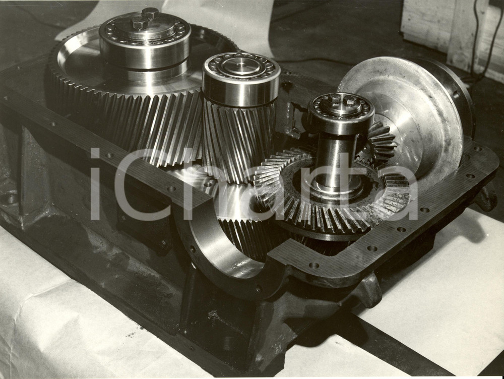 Fotografia d epoca originale 1970 ca RHO  MILANO Ditta Ing. V.FACHINI Riduttori ad assi ortogonali FOTO 1