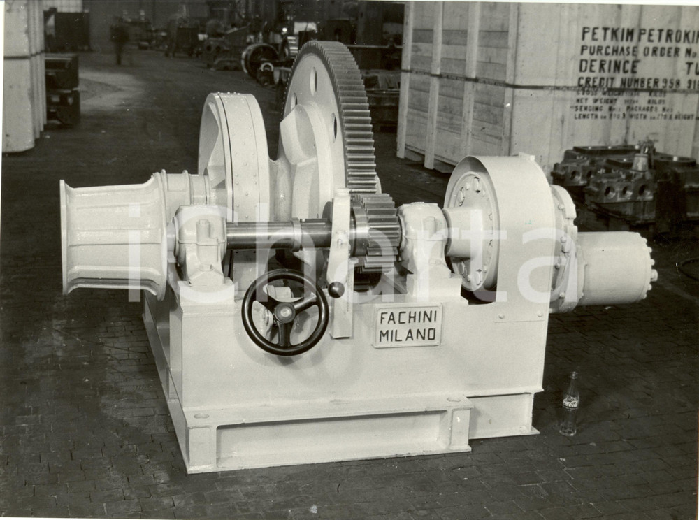 Fotografia d epoca originale 1967 RHO  MILANO Ditta Ing. V.FACHINI Argano salpa ancore CEMENTIR FOTOGRAFIA 1