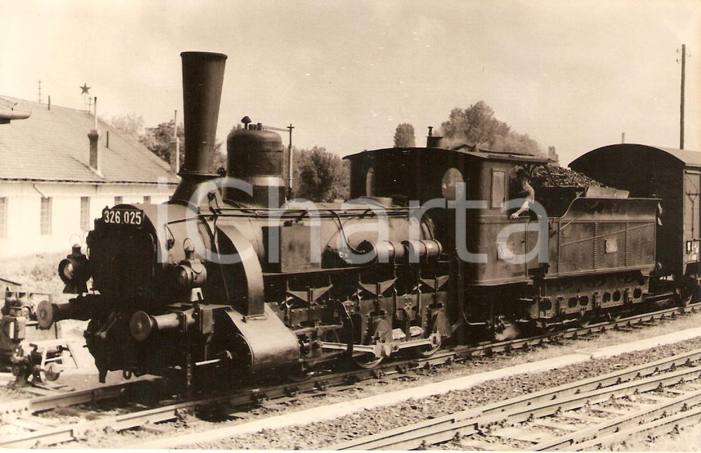 Cartolina originale da collezione 1970 ca UNGHERIA ? Locomotiva a vapore 326.025 Sammlung GRIEBL Foto seriale 1