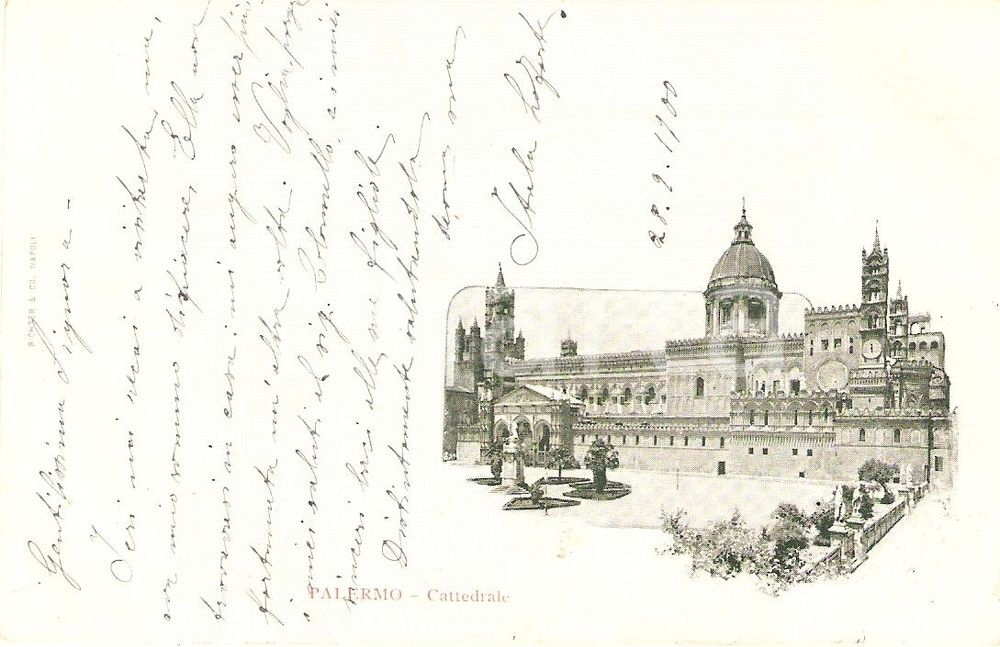 Cartolina originale da collezione 1900 PALERMO Cattedrale Santa Vergine Maria Assunta Cartolina FP VG 1