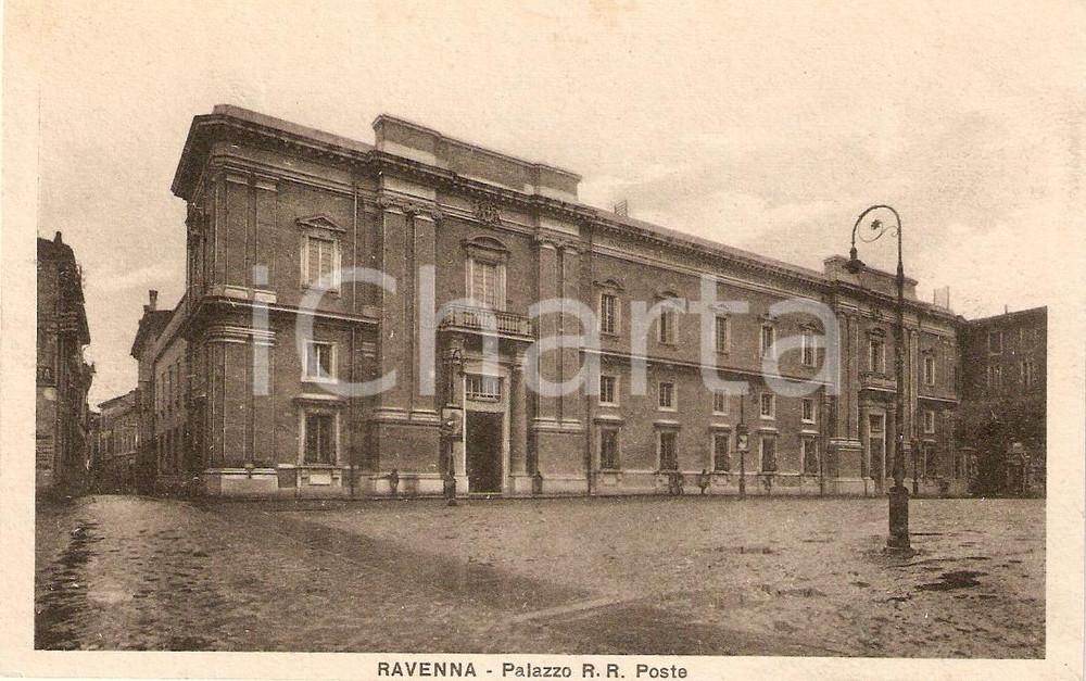 Cartolina originale da collezione 1930 ca RAVENNA Panorama Palazzo R.R. POSTE Cartolina FP NV 1