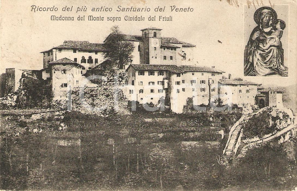 Cartolina originale da collezione 1930 ca CIVIDALE DEL FRIULI UD Santuario MADONNA DI CASTELMONTE Cartolina FP 1