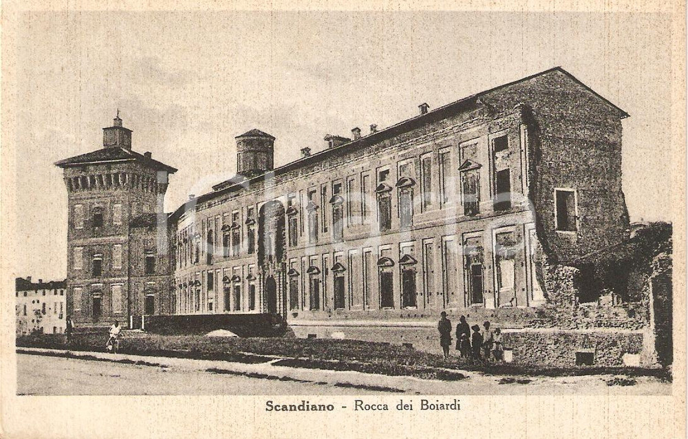 Cartolina originale da collezione 1940 SCANDIANO RE Panorama con ROCCA DEI BOIARDO Animata Cartolina FP VG 1